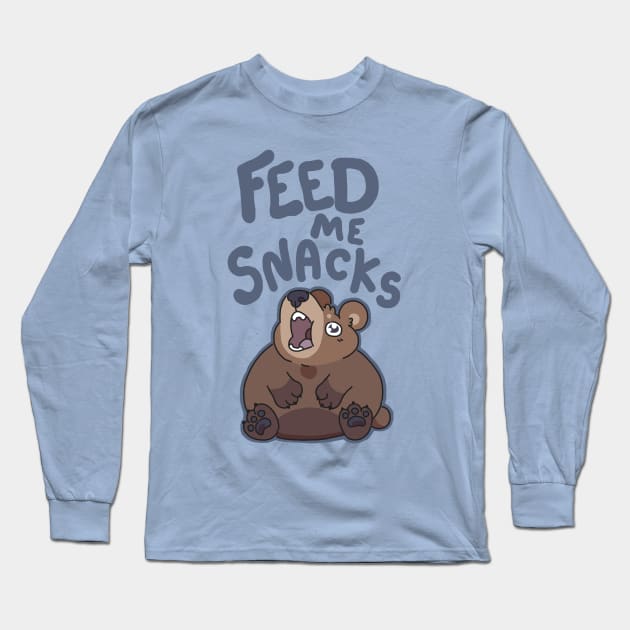 Feed Me Snacks Long Sleeve T-Shirt by goccart